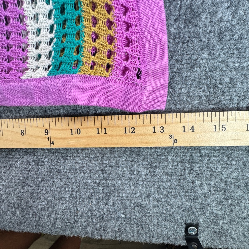 Crochet Striped Flare Beach Pants Hurley Small Multicolor High Rise Boho - Picture 10 of 12